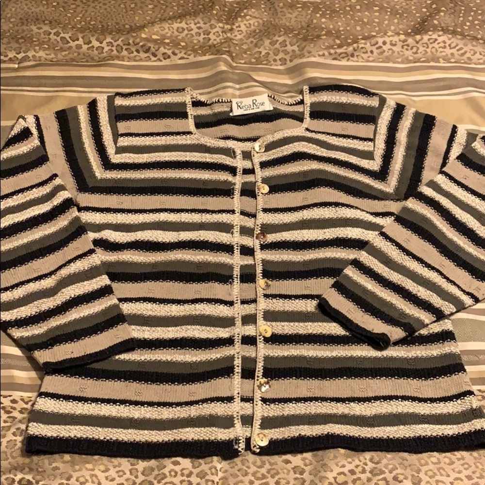 Striped cardigan sweater